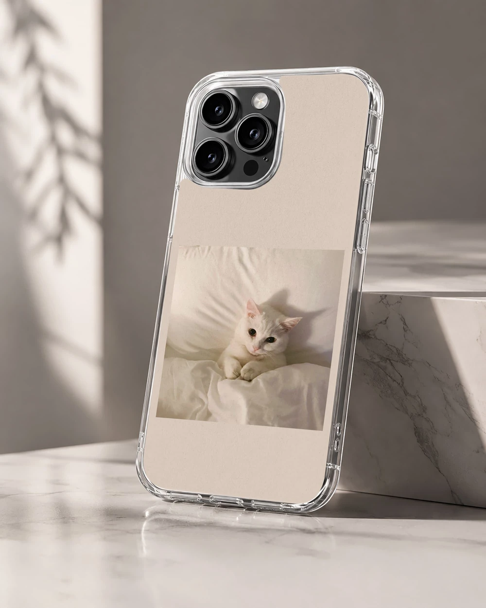 Serene aesthetic cat design phone case for iPhone 16 Pro